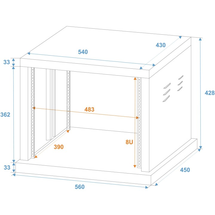 Roadinger - Steel Rack SR-19, 8U - Instalação Rack Fixa | Z-Bombilla