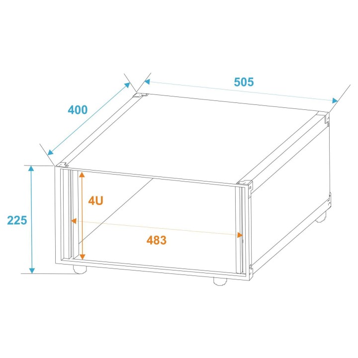 Roadinger - Effect Rack Studio 4U - Installazione Custodie fisso | Z-Bombilla