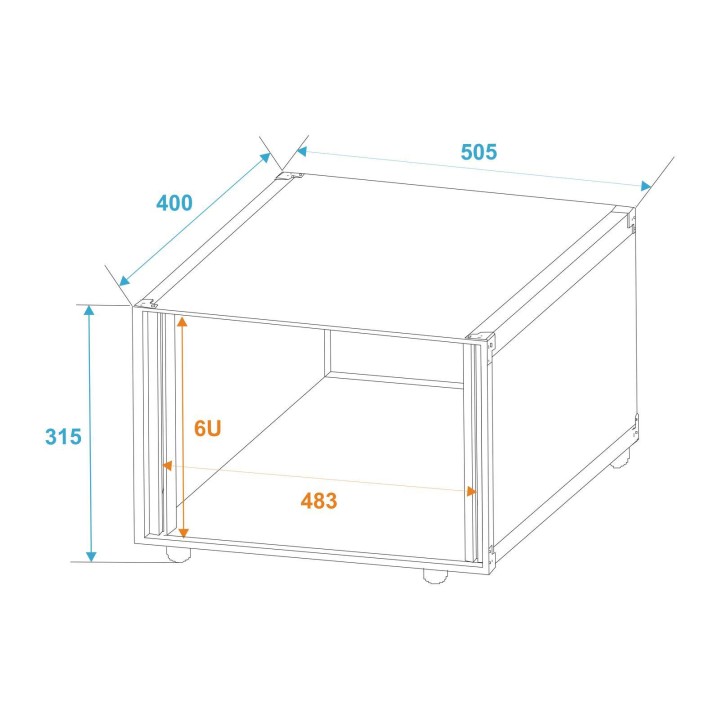 Roadinger - Effect Rack Studio 6U - Instalação Rack Fixa | Z-Bombilla