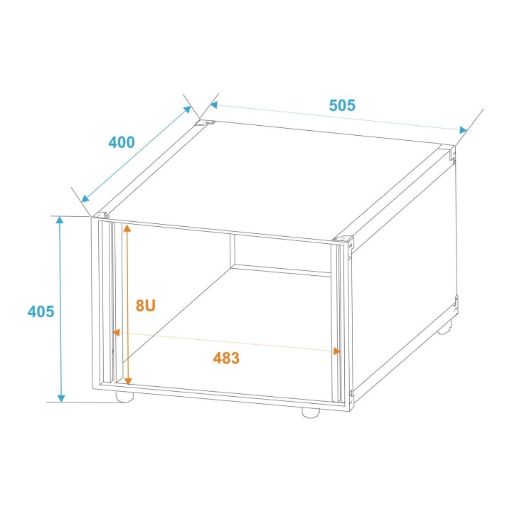 Roadinger - Effect Rack Studio 8U - Instalação Rack Fixa | Z-Bombilla