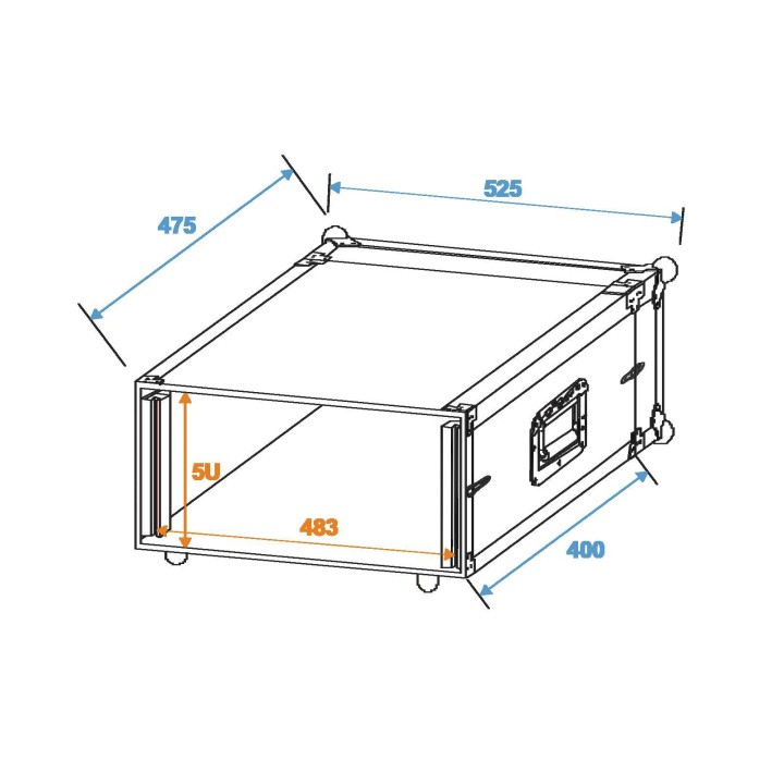 Roadinger - Effect Rack CO DD, 5U, 40cm deep, black - Caixa 19" | Z-Bombilla