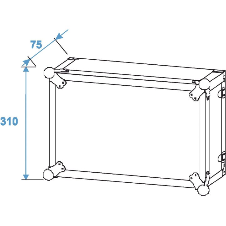 Roadinger - Effect Rack CO DD, 6U, 38cm deep, black - Caixa 19" | Z-Bombilla