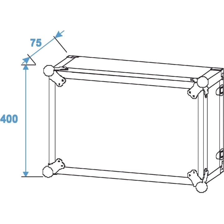Roadinger - Effect Rack CO DD, 8U, 38cm deep, black - Caixa 19" | Z-Bombilla