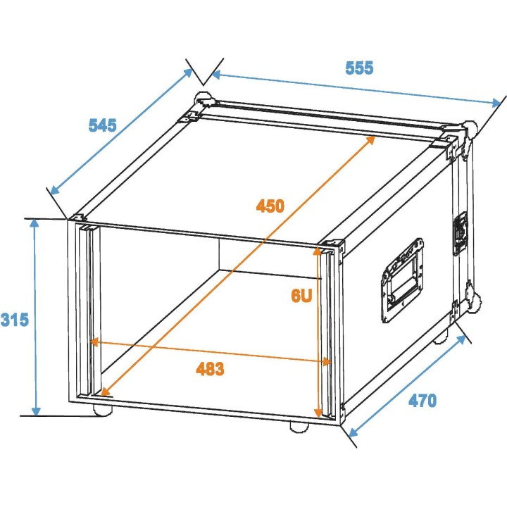 Roadinger - Rack Profi 6U 45cm - Caixa 19" | Z-Bombilla