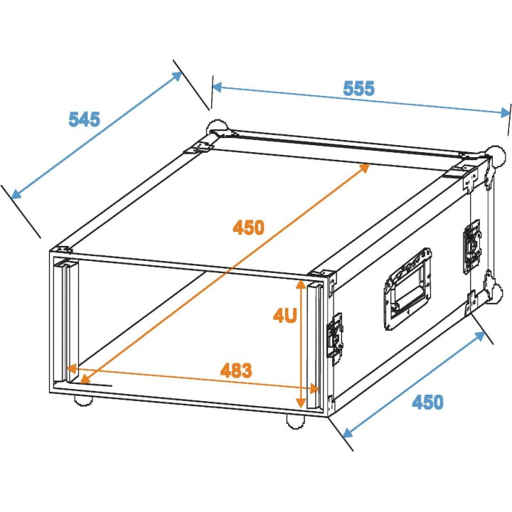 Roadinger - Rack Profi 4U 45cm - Caixa 19" | Z-Bombilla