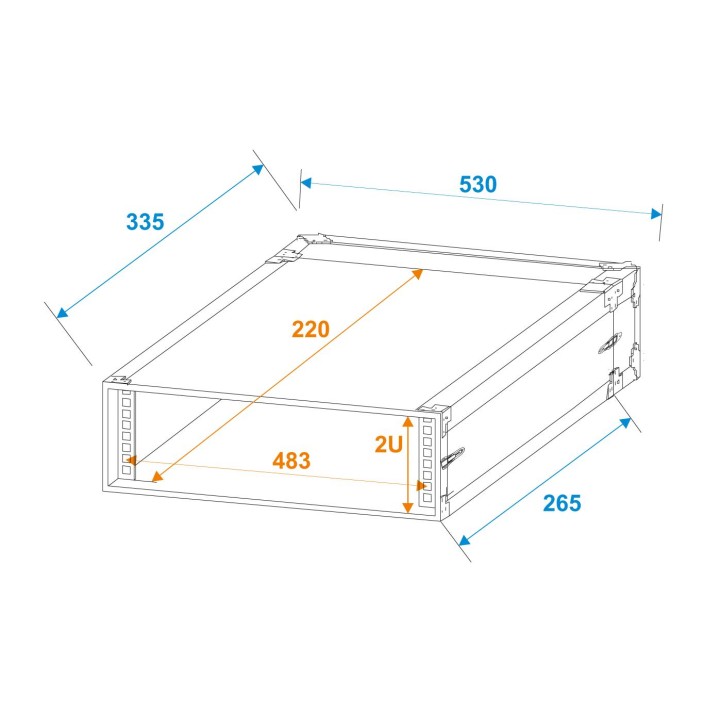 Roadinger - Rack Profi 2U 25cm - Caixa 19" | Z-Bombilla