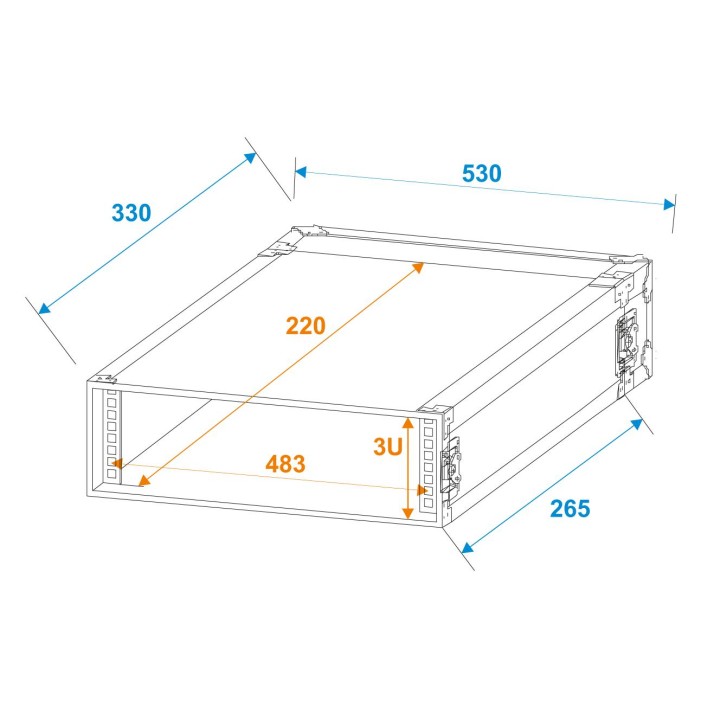Roadinger - Rack Profi 3U 25cm - Caixa 19" | Z-Bombilla