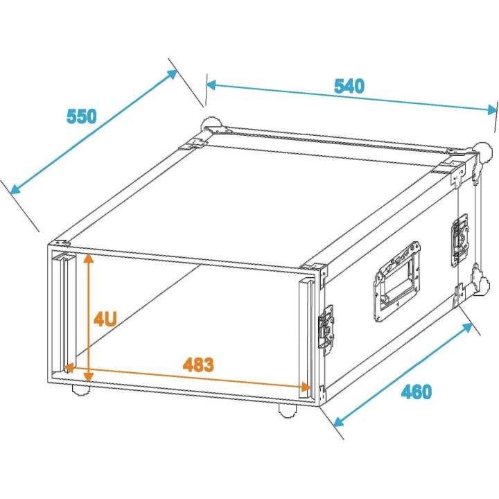 Roadinger - Amplifier Rack PR-2, 4U, 47cm deep - Caixa 19" | Z-Bombilla