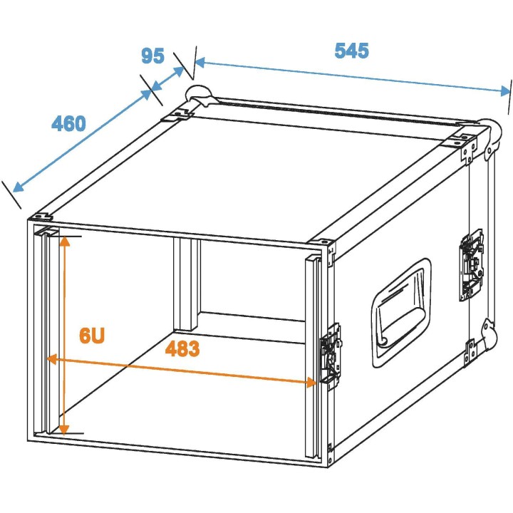 Roadinger - Amplifier Rack PR-2, 6U, 47cm deep - Caixa 19" | Z-Bombilla