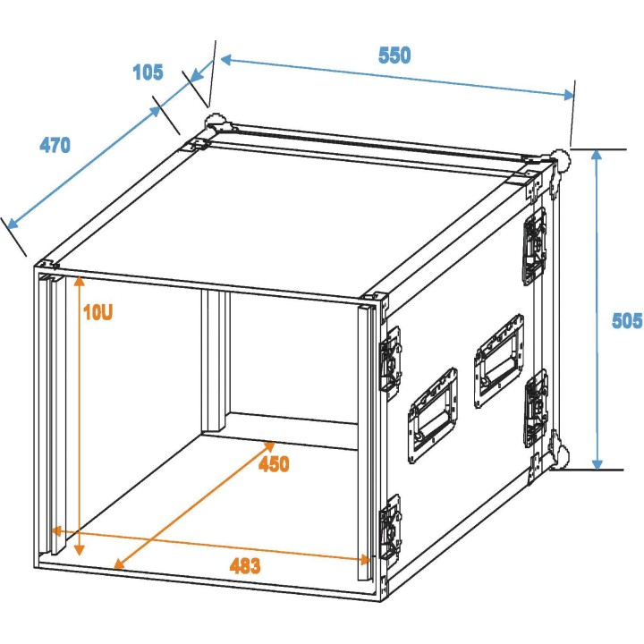 Roadinger - Amplifier Rack PR-2, 10U, 47cm deep - Caixa 19" | Z-Bombilla
