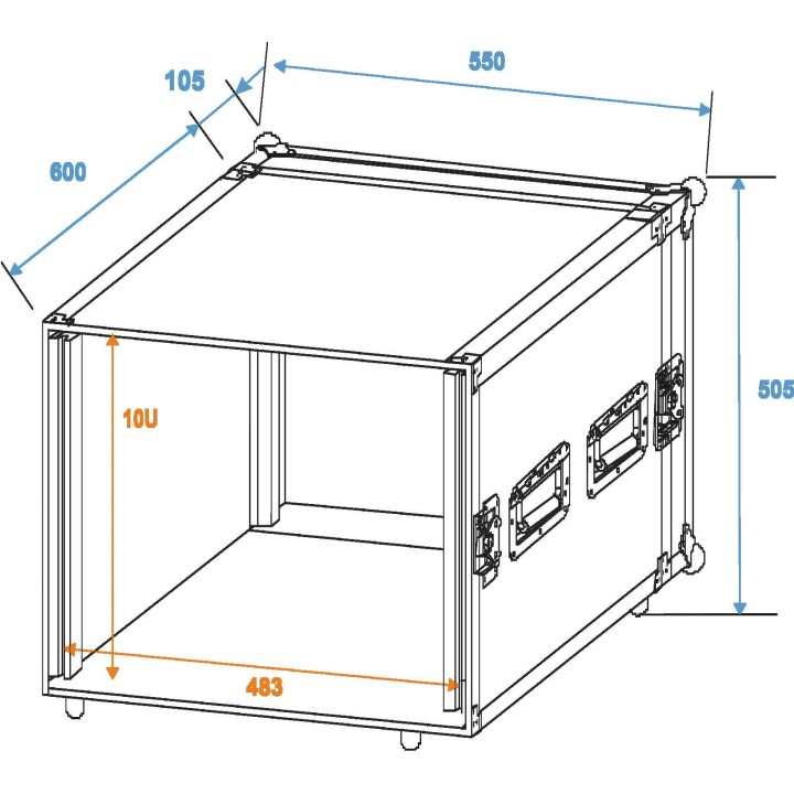 Roadinger - Amplifier Rack PR-2ST, 10U, 57cm deep - Caixa 19" | Z-Bombilla