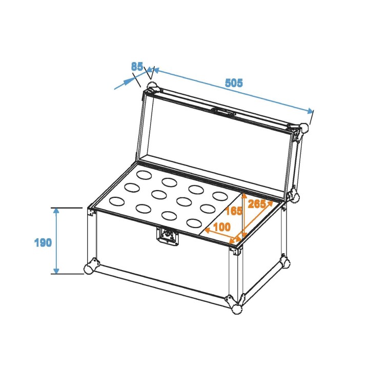 Roadinger - Microphone Case Road 12 Microphones black - Diversos Racks | Z-Bombilla