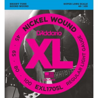 D'addario - EXL170SL NICKEL WOUND, LIGHT, SUPER LONG SCALE [45-100] - Bass String | Z-Bombilla