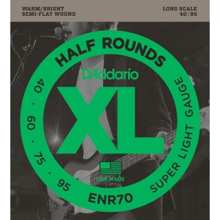 D'addario - ENR70 XL HALF ROUNDS SUPER LIGHT [40-95] - Bass String | Z-Bombilla