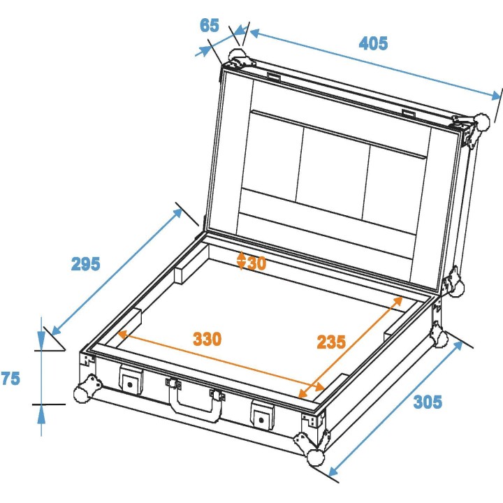 Roadinger - Laptop Case LC-13 maximum 325x230x30mm - Plusieurs Rack | Z-Bombilla