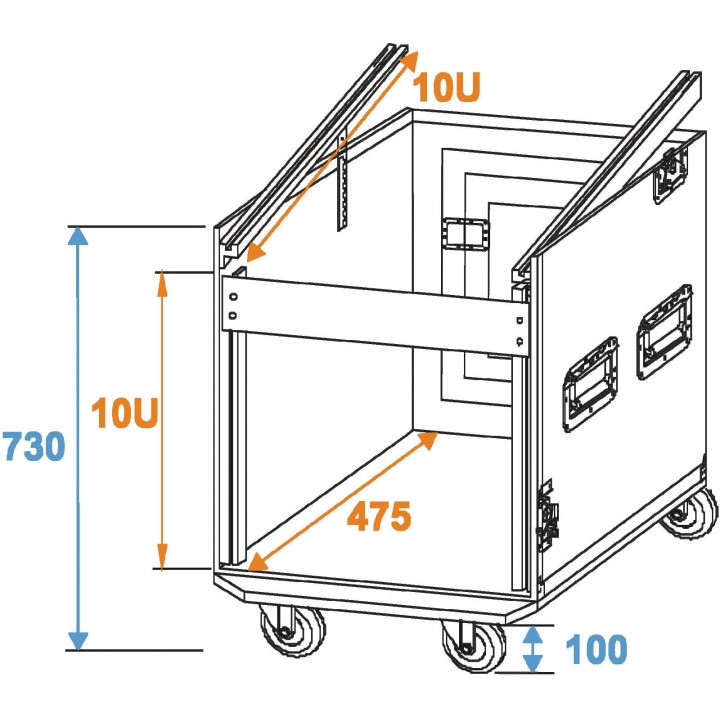 Roadinger - Special Combo Case Pro, 10U with wheels - Caixa 19" | Z-Bombilla