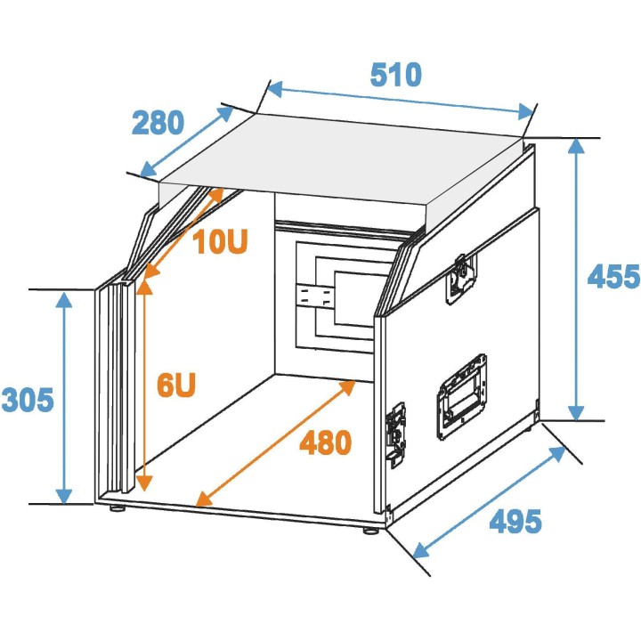 Roadinger - Special Combo Case LS5 Laptop-Desk, 6U - Caixa 19" | Z-Bombilla