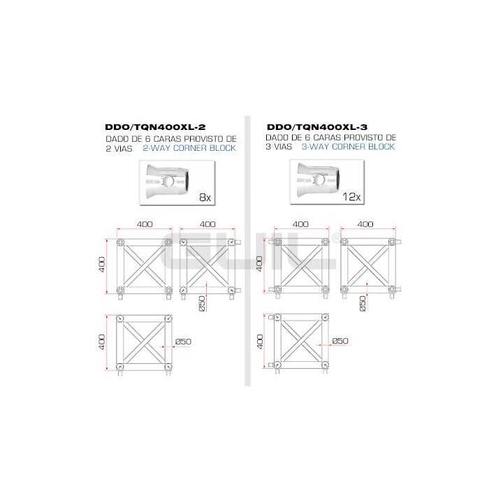 Guil - DDO/TQN400XL-4 - 4 Points Aluminium Truss 40 x 40 cm | Z-Bombilla