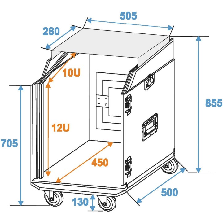 Roadinger - Special Combo Case LS5 Laptop Desk, 12U - Custodie 19" | Z-Bombilla