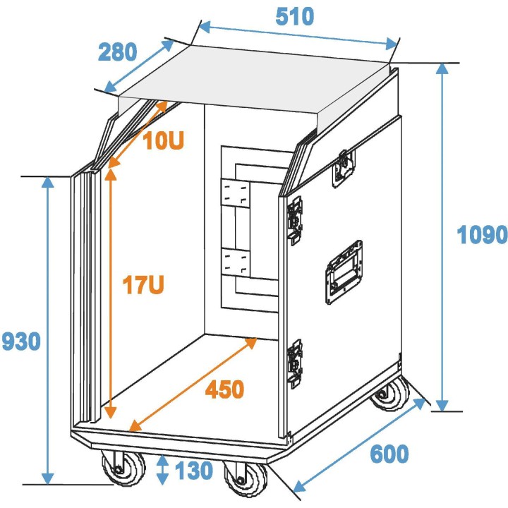 Roadinger - Special Combo Case LS5 Laptop Desk, 17U - Custodie 19" | Z-Bombilla