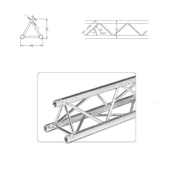 Work - wtx-29/100 - 3 Points Aluminium Truss 29 x 29 cm | Z-Bombilla