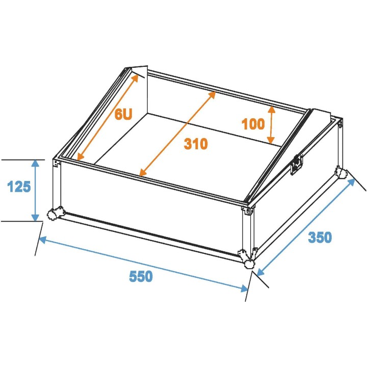 Roadinger - Mixer Case Pro MCB-19, sloping, bk, 6U - Custodie 19" | Z-Bombilla