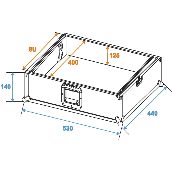 Roadinger - Mixer Case Pro MCV-19, variable, bk 8U - Caixa 19" | Z-Bombilla