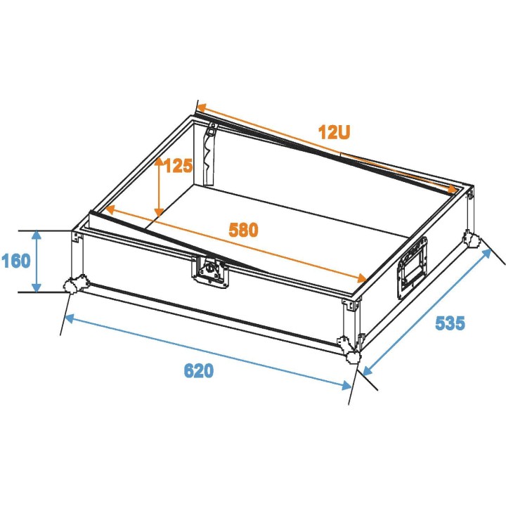Roadinger - Mixer Case Pro MCV-19 variable bk 12U - Caixa 19" | Z-Bombilla