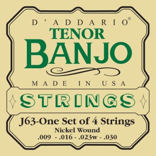 D'addario - EJ63 TENOR BANJO, NICKEL, [9-30] - Bass String | Z-Bombilla