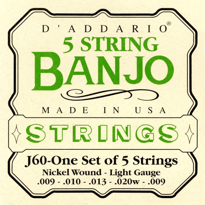 D'addario - J60 5-STRING BANJO, STAINLESS STEEL, LIGHT, [10-20] - Bass String | Z-Bombilla