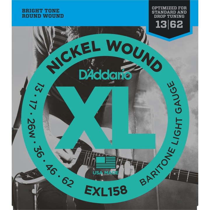 D'addario - EXL158 BARITONE GUITAR LIGHT [13-62] - Electric Guitar String | Z-Bombilla