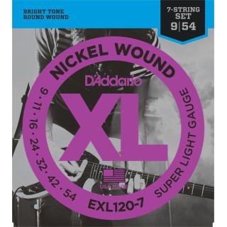 D'addario - EXL1207 - XL SUPER LIGHT 7-STRING [09-54] - Electric Guitar String | Z-Bombilla