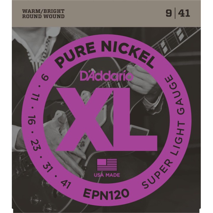 D'addario - EPN120 PURE NICKEL SUPER LIGHT [09-41] - Electric Guitar String | Z-Bombilla