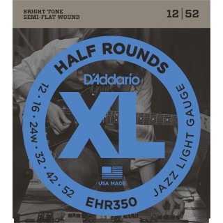 D'addario - EHR350 HALF ROUNDS JAZZ LIGHT [12-52] - Electric Guitar String | Z-Bombilla