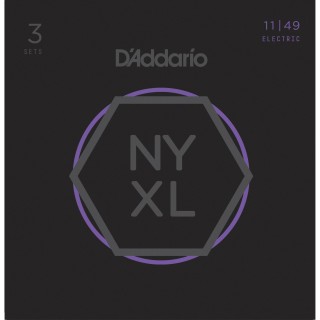 D'addario - NYXL1149 MEDIUM [11-49] PACK 3 JUEGOS - Electric Guitar String | Z-Bombilla