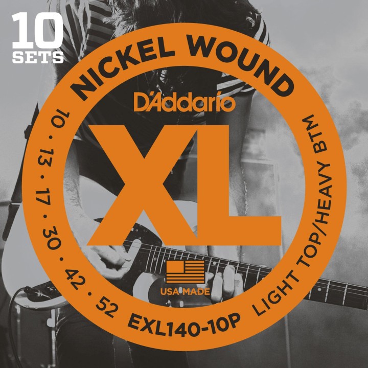 D'addario - EXL140-10P LIGHT TOP/HEAVY BOTTOM [10-52] - Electric Guitar String | Z-Bombilla