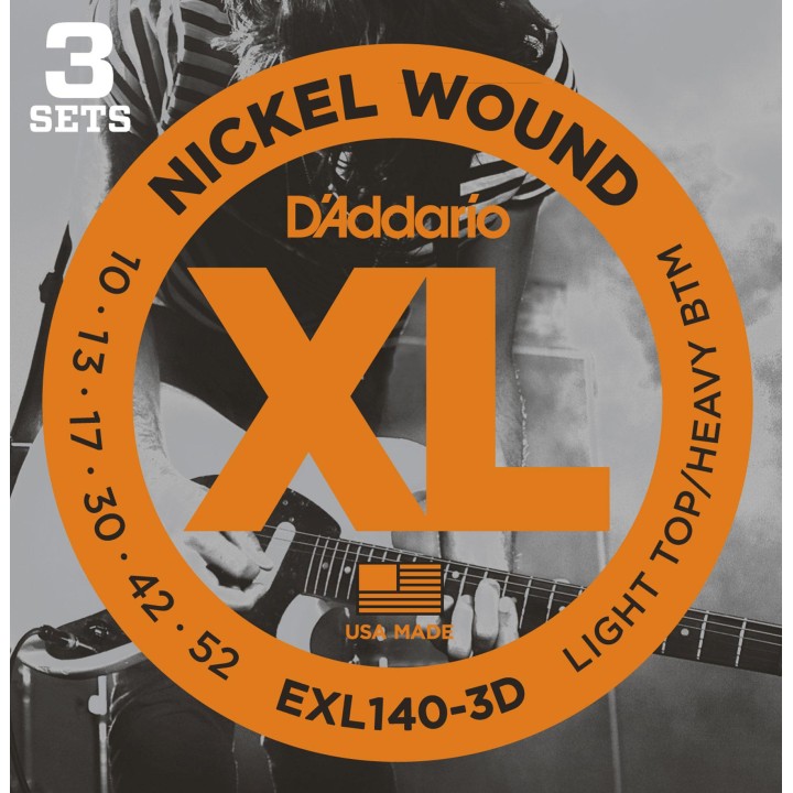 D'addario - EXL140-3D LIGHT TOP/HEAVY BOTTOM [10-52] - Electric Guitar String | Z-Bombilla