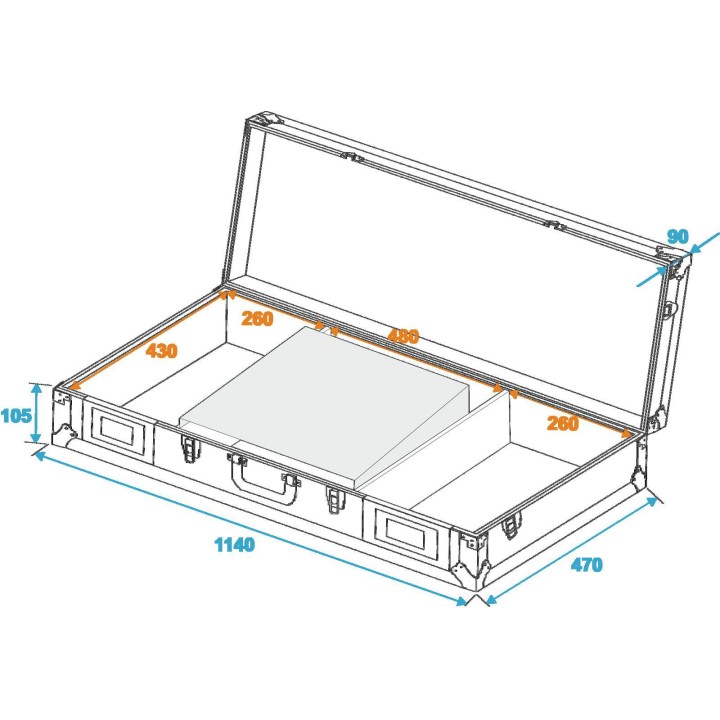 Roadinger - Universal Console DS-1 2xCD/1xM-19 LT bk - Rack Contrôleur DJ | Z-Bombilla