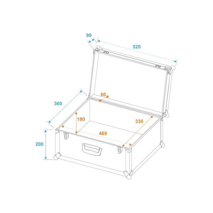 Roadinger - Universal Case Tour 52x36x29cm black - Diversos Racks | Z-Bombilla