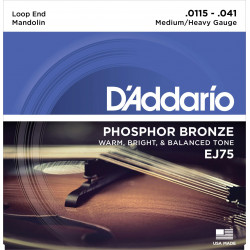 D'addario - EJ75 MANDOLIN STRINGS PHOSPHOR BRONZE MEDIUM/HEAVY [11.5-41] 1