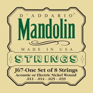 D'addario - J67 NICKEL MANDOLIN STRINGS, MEDIUM, [11-39] - Other Instruments | Z-Bombilla