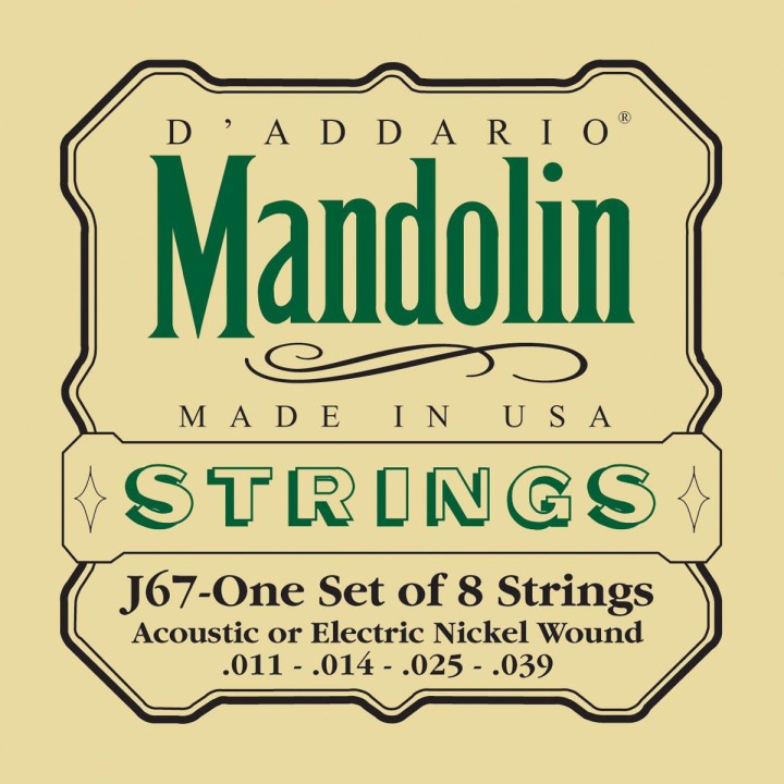 D'addario - J67 NICKEL MANDOLIN STRINGS, MEDIUM, [11-39] - Other Instruments | Z-Bombilla