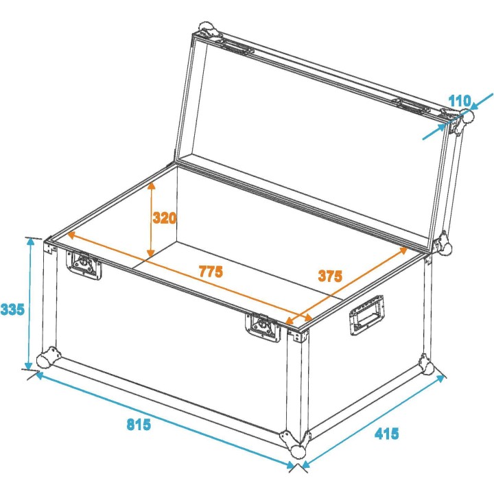 Roadinger - Universal Transport Case 80x40cm - Rack tipus Bagul | Z-Bombilla