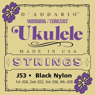 D'addario - J53 HAWAIIAN UKULELE BLACK NYLON - corde ukulélé | Z-Bombilla