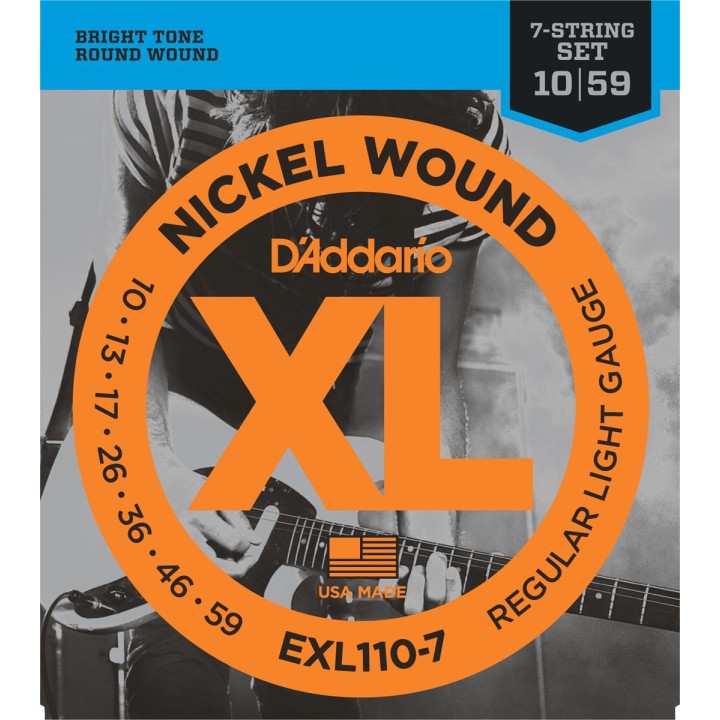 D'addario - EXL1107 - XL REGULAR 7-STRING [10-56] - Electric Guitar String | Z-Bombilla