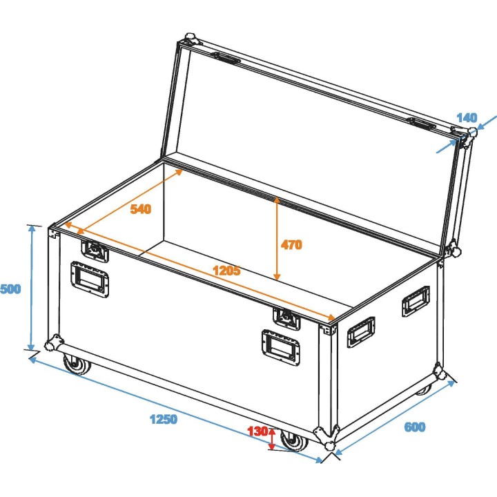 Roadinger - Universal Tour Case 120cm with wheels ODV-1 - Rack tipus Bagul | Z-Bombilla