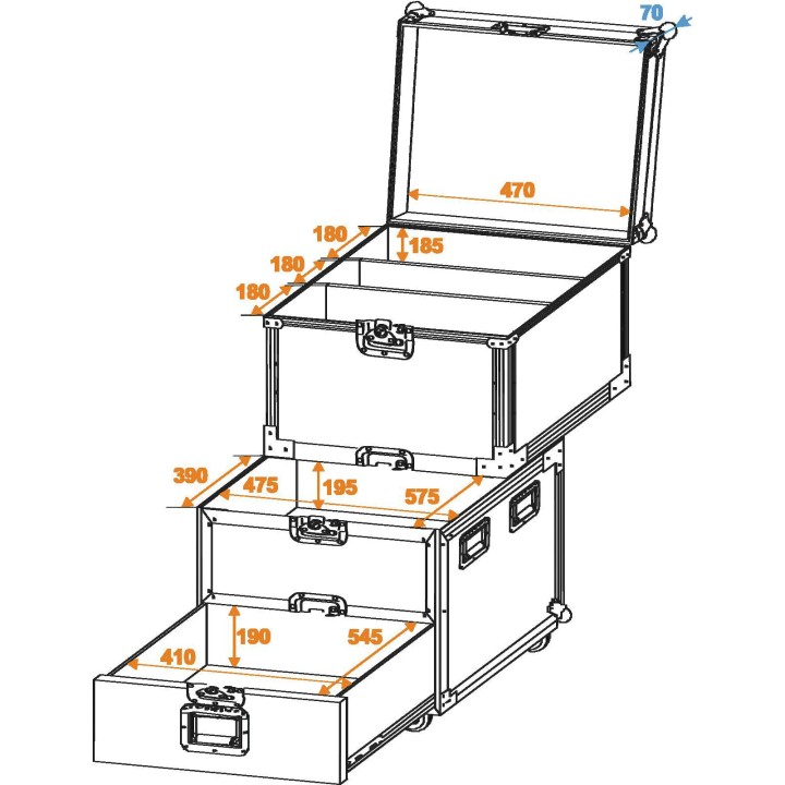 Roadinger - Universal Roadie Case with wheels - Plusieurs Rack | Z-Bombilla