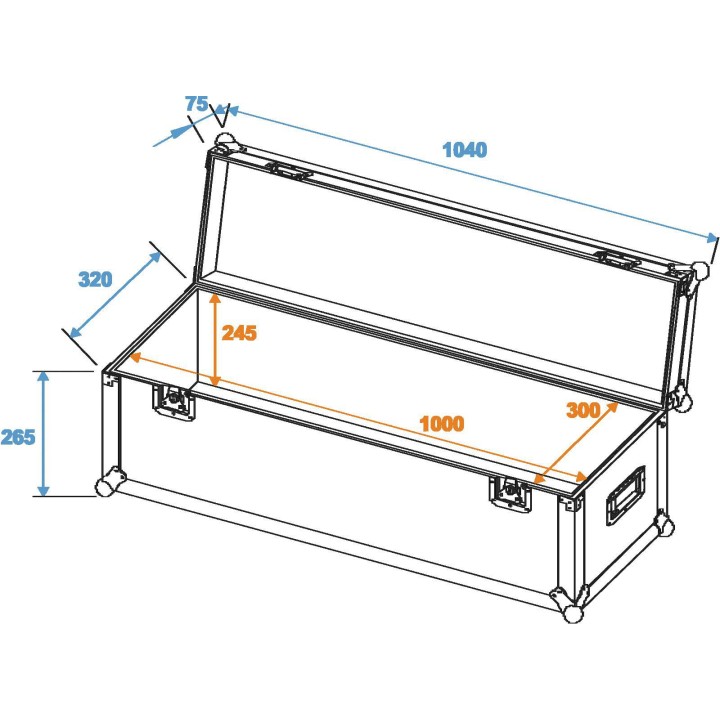 Roadinger - Universal Case Pro 100x30x30cm - Rack tipus Bagul | Z-Bombilla