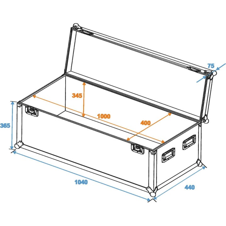 Roadinger - Universal Case Pro 100x40x40cm - Rack tipus Bagul | Z-Bombilla