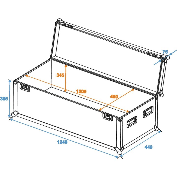 Roadinger - Universal Case Pro 120x40x40cm - Light Rack | Z-Bombilla